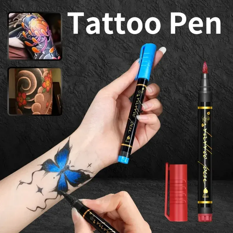 Vibrant temporary tattoo marker colors