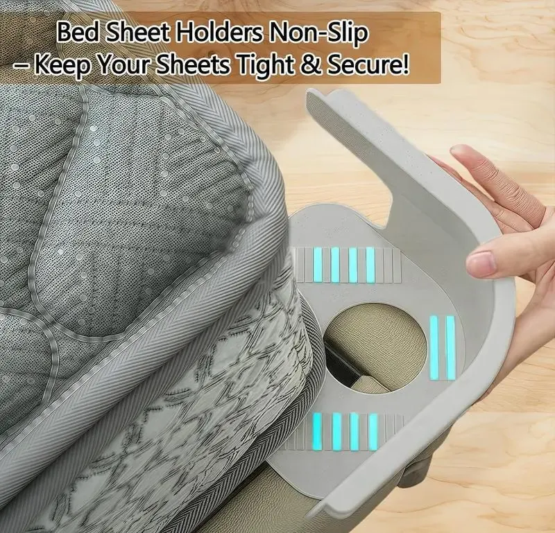 Fitted sheet held smooth and secure