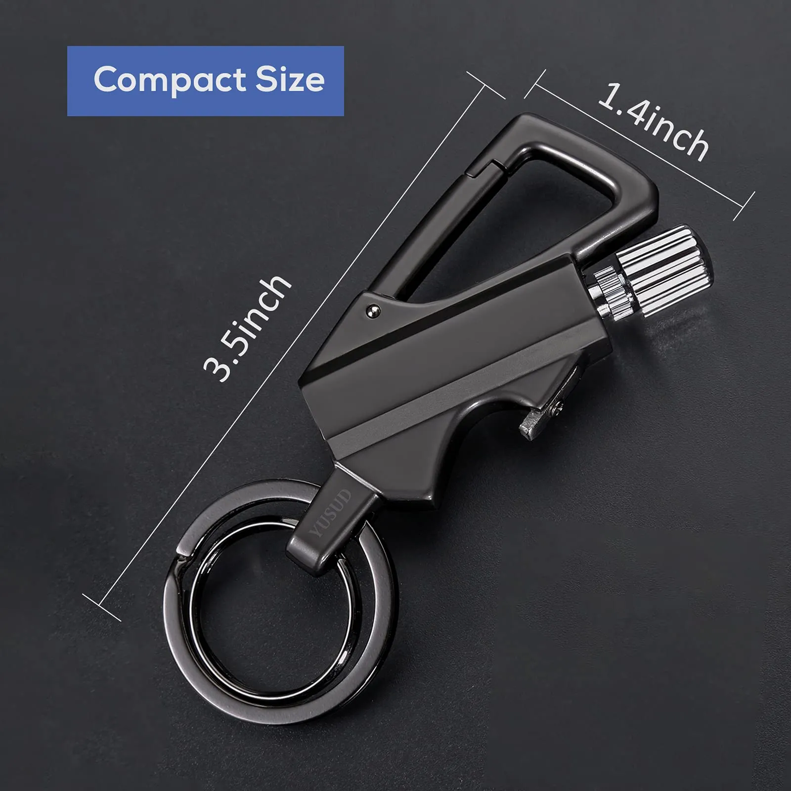 Refillable match keychain dimensions and product details