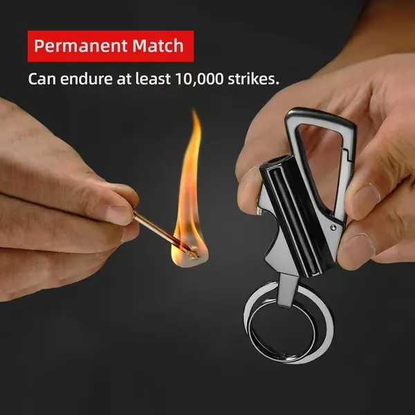 Refillable match producing sparks during use